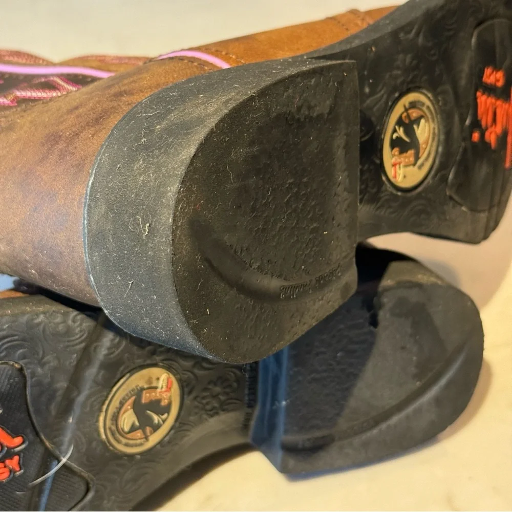 Justin Gypsy Brown Leather Embroidered Pull On Western Boot Size 8.5 B  L9903 - Picture 8 of 12